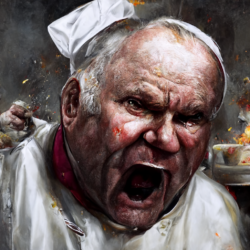 Rampaging Pope Destroys Kitchen 1992