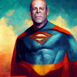 Bruce Willis Dresses as Superman for Halloween
