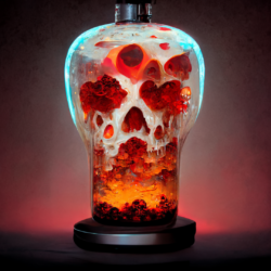 Red Lava Lamp of Skulls