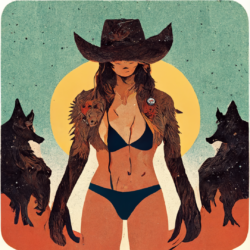 Bikini Cowboy Girl Sticker Set