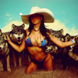 Bikini Cowboy Girl Saga: Wolves in the Woods Photo Shoot